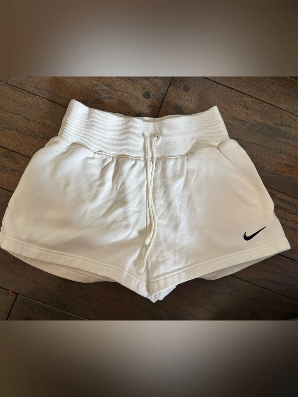 Nike White Women's Phoenix Fleece Shorts Cozy Casual Athletic Size Small